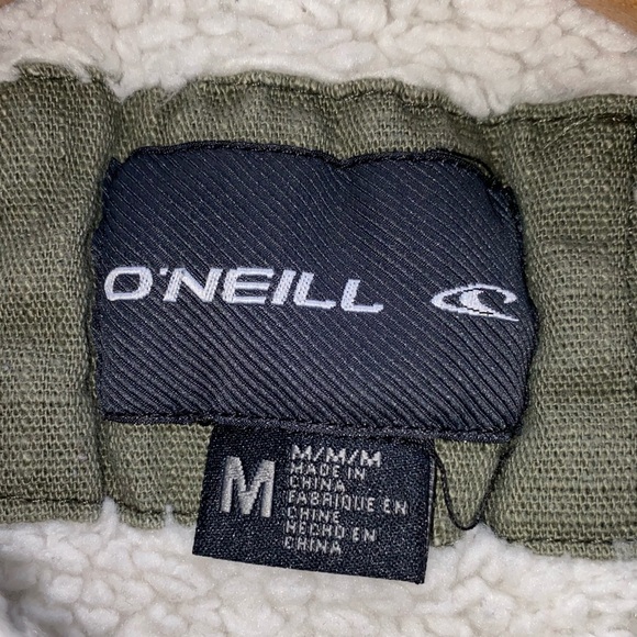 O'neill Green Sherpa Lined Bomber Jacket Women's size medium - Picture 6 of 8